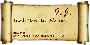 Iszákovits János névjegykártya