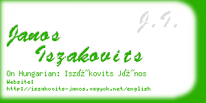 janos iszakovits business card